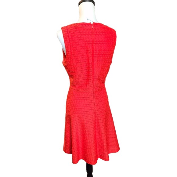 Donna Morgan | Sunset Orange Textured Eyelet Princess Flare Dress, Size 10, EUC - Picture 3 of 7